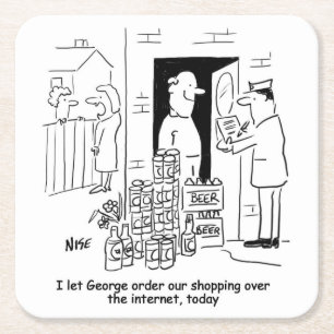 Bier, das online kauft rechteckiger pappuntersetzer