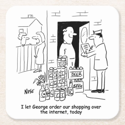 Bier, das online kauft rechteckiger pappuntersetzer (Vorderseite)