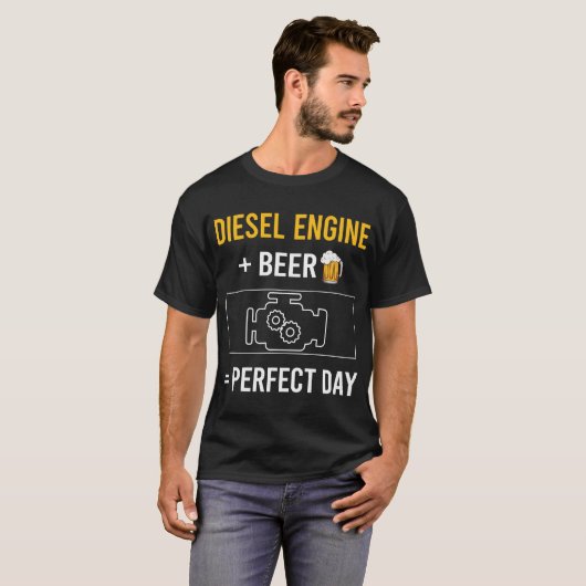 Bier Day Diesel-Motor T-Shirt (Vorne ganz)
