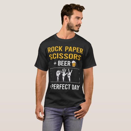 Bier Day Rock Paper Scheren T-Shirt (Vorne ganz)
