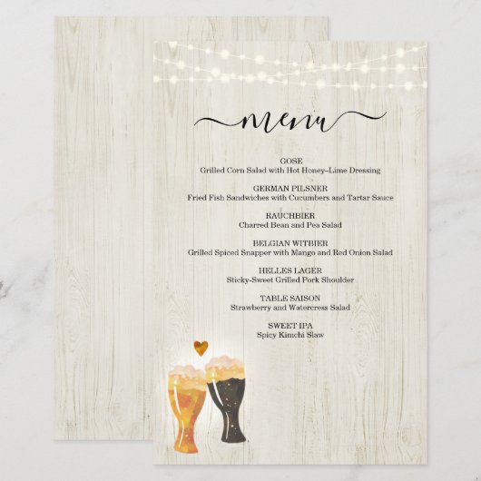 Bier-Degustationsmenü (Vorne/Hinten)