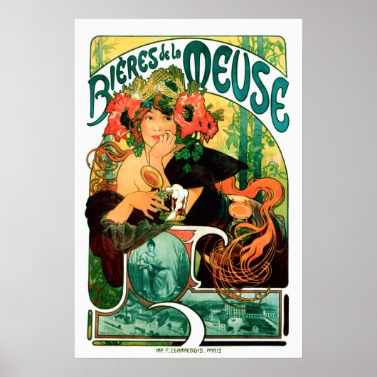 Bier der Maas Alphonse Mucha Kunst und Kultur Poster (Vorne)