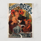 Bier der Maas von Alphonse Mucha Postkarte (Vorderseite)