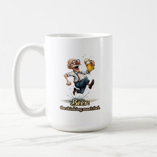 Bier - Der Treibstoff fürs männliche Denken Lustig Kaffeetasse (Links)