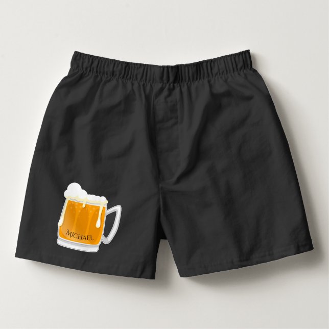 Bier-Design mit Ihrem Namen Herren-Boxershorts (Vorderseite)
