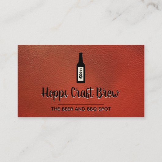 Bier-Destillation | Liquor | Leder Visitenkarte (Vorderseite)