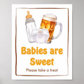 Bier Diaper Party Babydusche Babys sind süß Poster (Vorne)