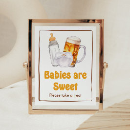 Bier Diaper Party Babydusche Babys sind süß Poster