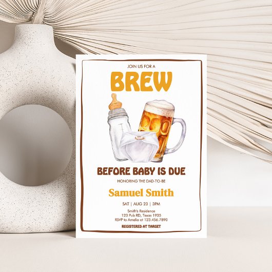 Bier Diaper Party Babydusche Einladung