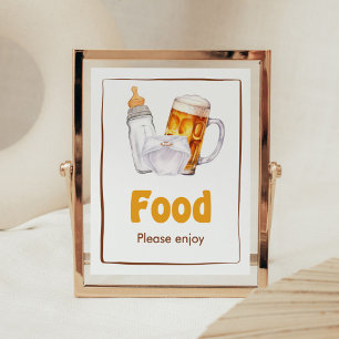 Bier Diaper Party Babydusche Nahrung Poster