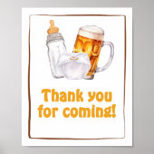 Bier Diaper Party Babydusche Vielen Dank für Ihr K Poster (Vorne)
