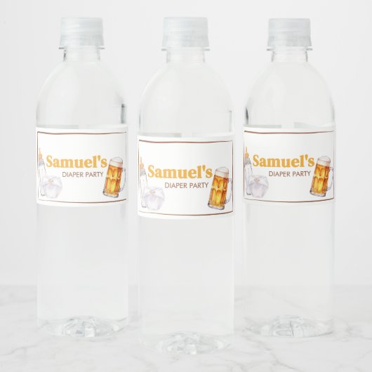 Bier Diaper Party Babydusche Wasserflaschenetikett (Flaschen)