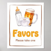 Bier Diaper Party Kinderdusche Favoriten Poster (Vorne)
