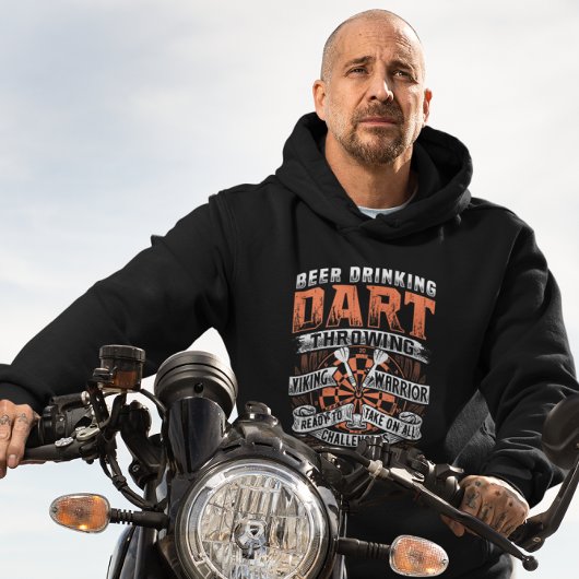 Bier Drink Dart Viking Warrior - Kunstleder Hoodie