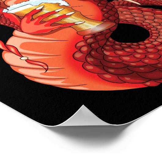 Bier Drink Dragon Poster (Ecke)