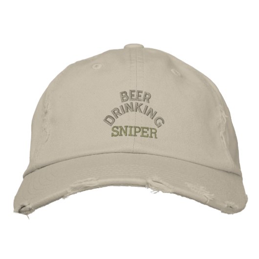Bier Drink Sniper Hat Bestickte Baseballkappe (Vorderseite)