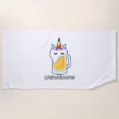 Bier Drinken Brasserie Niedliches Einhorn Party Br Strandtuch (Vorderseite)