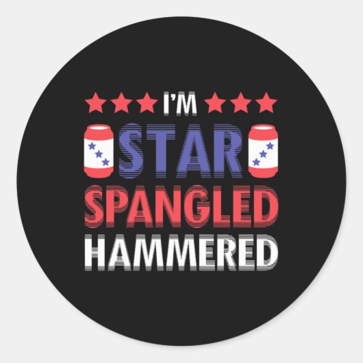 Bier Drinker Alkohol Sonne am 4. Juli Ha Runder Aufkleber (Vorderseite)