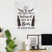 Bier Drinker ausgewogene Ernährung ist ein Bier Poster (Heimbüro)