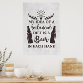 Bier Drinker ausgewogene Ernährung ist ein Bier Poster (Küche)