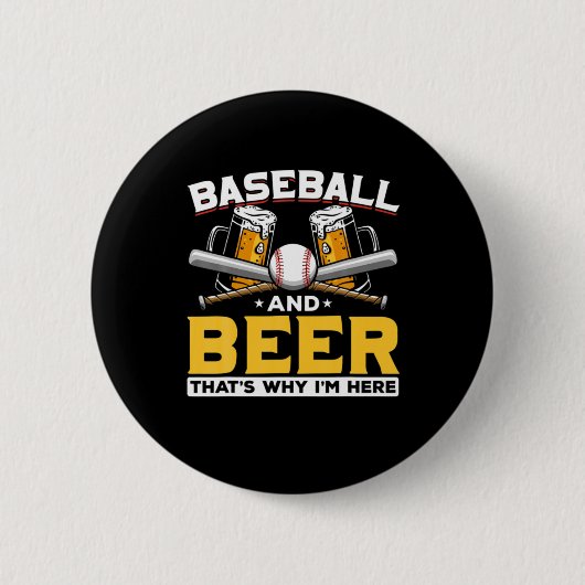Bier Drinker Baseball Bier Spaß Geburtstag Button (Vorderseite)