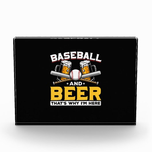 Bier Drinker Baseball Bier Spaß Geburtstag Fotoblock (Vorderseite)