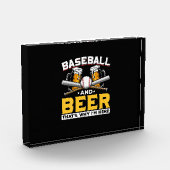 Bier Drinker Baseball Bier Spaß Geburtstag Fotoblock (Links)