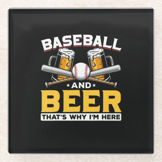 Bier Drinker Baseball Bier Spaß Geburtstag Glasuntersetzer (Vorderseite)