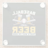 Bier Drinker Baseball Bier Spaß Geburtstag Glasuntersetzer (Rückseite)