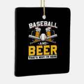 Bier Drinker Baseball Bier Spaß Geburtstag Keramikornament (Rechts)