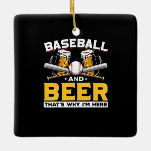 Bier Drinker Baseball Bier Spaß Geburtstag Keramikornament