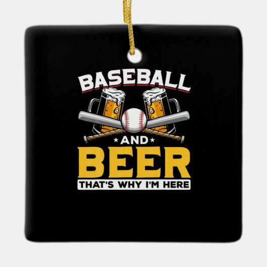 Bier Drinker Baseball Bier Spaß Geburtstag Keramikornament (Vorderseite)
