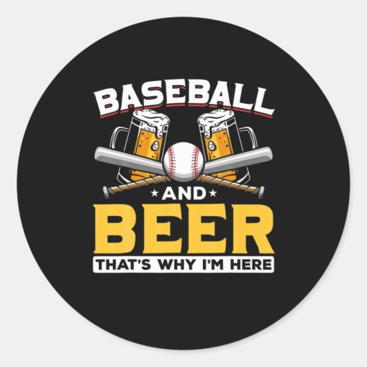 Bier Drinker Baseball Bier Spaß Geburtstag Runder Aufkleber (Vorderseite)