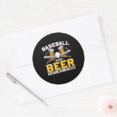 Bier Drinker Baseball Bier Spaß Geburtstag Runder Aufkleber (Umschlag)