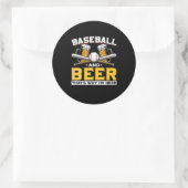 Bier Drinker Baseball Bier Spaß Geburtstag Runder Aufkleber (Tasche)