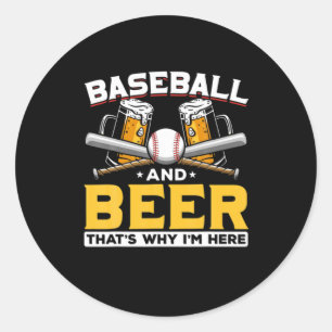 Bier Drinker Baseball Bier Spaß Geburtstag Runder Aufkleber