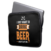 Bier Drinker Bier und Hund Laptopschutzhülle (Vorderseite Links)