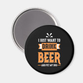 Bier Drinker Bier und Hund Magnet (Vorderseite/Rückseite)