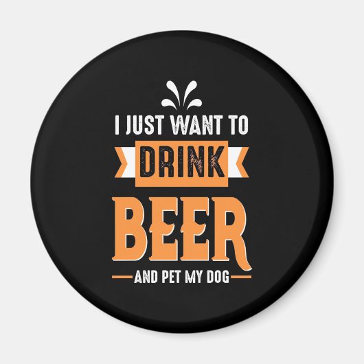 Bier Drinker Bier und Hund Magnet (Vorne)