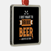 Bier Drinker Bier und Hund Ornament Aus Metall (Rechts)