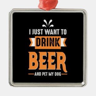 Bier Drinker Bier und Hund Ornament Aus Metall
