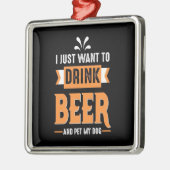 Bier Drinker Bier und Hund Ornament Aus Metall (Links)