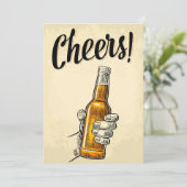 Bier Drinker Cheer Bier Retro Vintag Dankeskarte (Stehend Vorderseite)