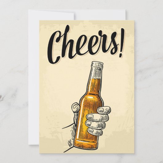 Bier Drinker Cheer Bier Retro Vintag Einladung (Vorderseite)