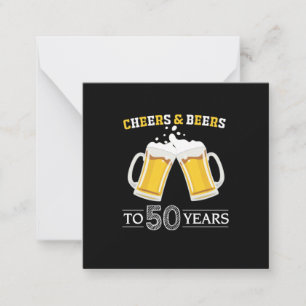 Bier Drinker Cheers und Biere bis 50 Jahre Geburts Mitteilungskarte