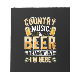 Bier Drinker Country Music Bier trinken Geburtstag Notizblock