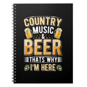 Bier Drinker Country Music Bier trinken Geburtstag Notizblock