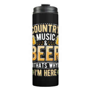 Bier Drinker Country Music Bier trinken Geburtstag Thermosbecher