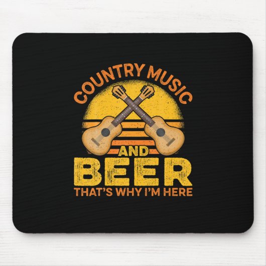 Bier Drinker Country Musik und Bier Geburtstag Mousepad (Vorne)