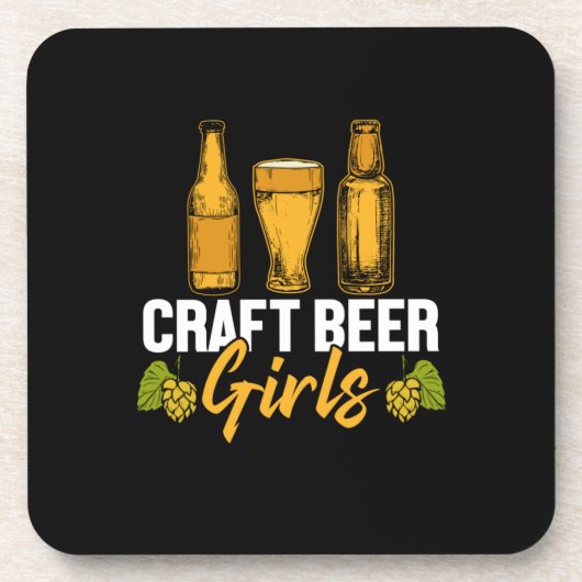 Bier Drinker Craft Biermädchen Geburtstag Getränkeuntersetzer (Vorderseite)